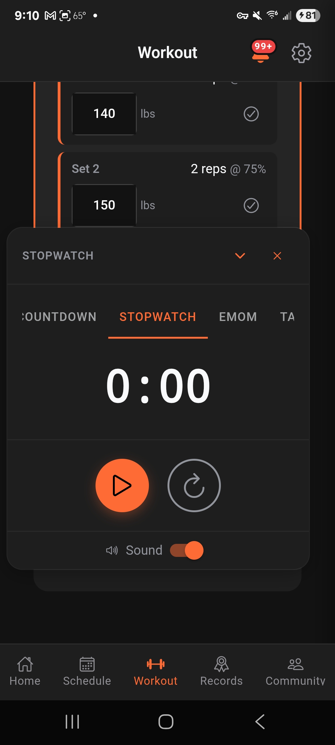 Bastion mobile workout timer with countdown, stopwatch, EMOM, and Tabata modes
